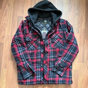 The BC Clothing Plaid Zipper Up Jacket - Brand New